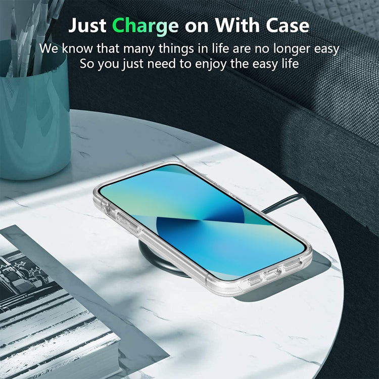 For iPhone 14 Plus Transparent Armor Phone Case (Blue) by buy2fix