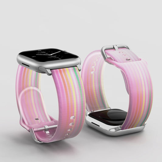 Frosted Translucent Silicone Watch Band For Apple Watch Ultra 49mm&Watch Ultra 2 49mm / Series 9&8&7 45mm / SE 3&SE 2&6&SE&5&4 44mm / 3&2&1 42mm(Pink Rainbow) by buy2fix