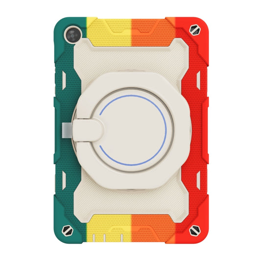 For Huawei MatePad T 10s / T10 Armor Contrast Color Silicone + PC Tablet Case(Rainbow Red) - Huawei by buy2fix | Online Shopping UK | buy2fix