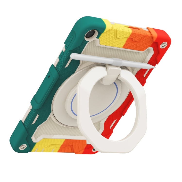 For Huawei MatePad T 10s / T10 Armor Contrast Color Silicone + PC Tablet Case(Rainbow Red) - Huawei by buy2fix | Online Shopping UK | buy2fix