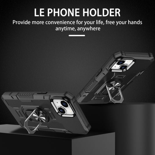 For iPhone 14 Ring Holder Armor Hybrid Phone Case (Black) by buy2fix