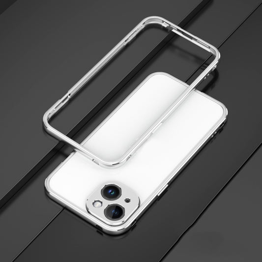For iPhone 14 Plus Aurora Series Lens Protector + Metal Frame Phone Case (Silver) - iPhone 14 Plus Cases by buy2fix | Online Shopping UK | buy2fix