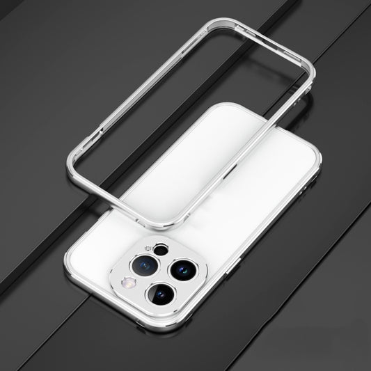 For iPhone 14 Pro Aurora Series Lens Protector + Metal Frame Phone Case(Silver) - iPhone 14 Pro Cases by buy2fix | Online Shopping UK | buy2fix