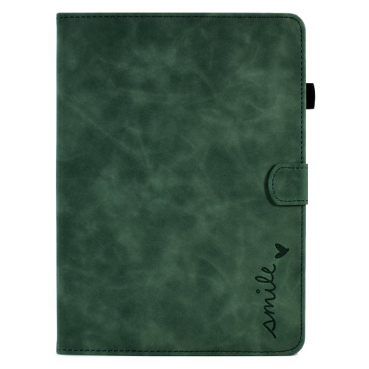 For iPad Air 2022 / 2020 10.9 Embossed Smile Flip Tablet Leather Smart Case(Green) - iPad Air (2022) / (2020) 10.9 Cases by buy2fix | Online Shopping UK | buy2fix