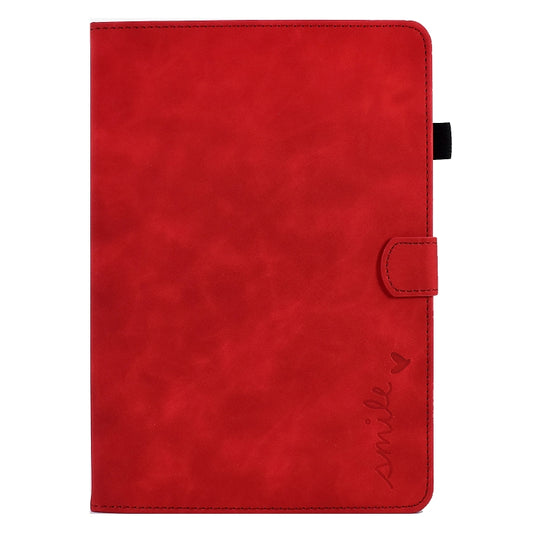 For iPad 9.7 2018&2017 / Air 2 / Air Embossed Smile Flip Tablet Leather Smart Case(Red) - iPad 9.7 (2018) & (2017) Cases by buy2fix | Online Shopping UK | buy2fix