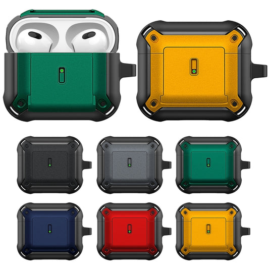 For AirPods 3 Sliding Buckle Wireless Earphone Protective Case with Hook(Black) by buy2fix