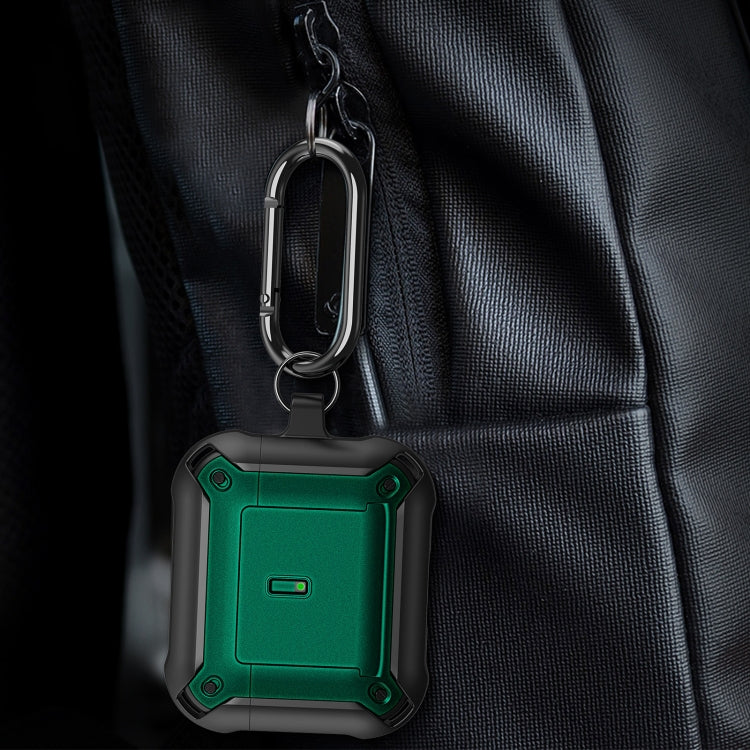 For AirPods 3 Sliding Buckle Wireless Earphone Protective Case with Hook(Black) by buy2fix