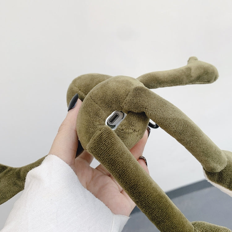 For AirPods 1 / 2 Plush Cute Frog Doll Headphone Protective Case with Hook by buy2fix