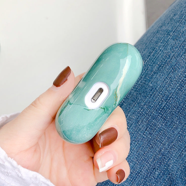For AirPods Pro 2 Marble Pattern Wireless Earphone Protective Case(Malachite Green) by buy2fix