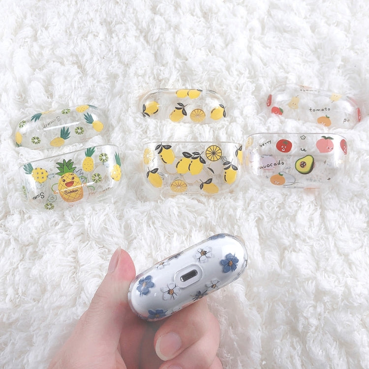 For AirPods Pro 2 Bronzing Fruit Pattern PC Earphone Hard Protective Case(Cherry) by buy2fix