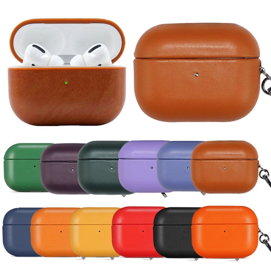 For Apple AirPods Pro PU Leather Wireless Bluetooth Earphone Protective Case(Brown) by buy2fix