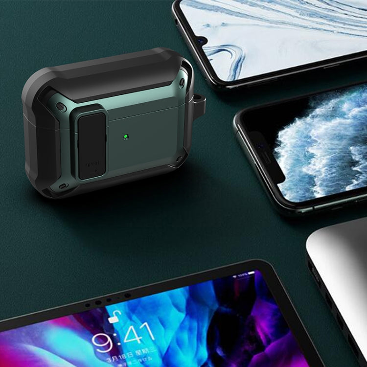 For AirPods Pro 2 Wireless Earphones Shockproof Bumblebee Silicone Protective Case(Black Green) by buy2fix