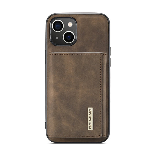 For iPhone 14 DG.MING M1 Series 3-Fold Multi Card Wallet Leather Case(Coffee) by DG.MING