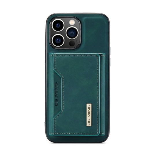 For iPhone 14 Pro DG.MING M2 Series 3-Fold Card Bag Leather Case(Green) by DG.MING