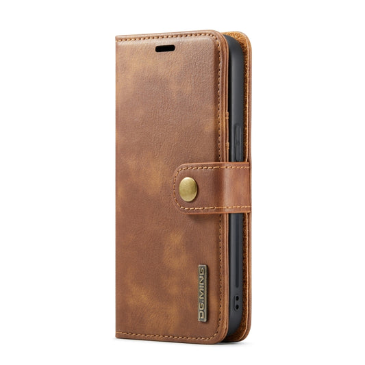 For iPhone 14 DG.MING Crazy Horse Texture Detachable Magnetic Leather Case(Brown) by DG.MING