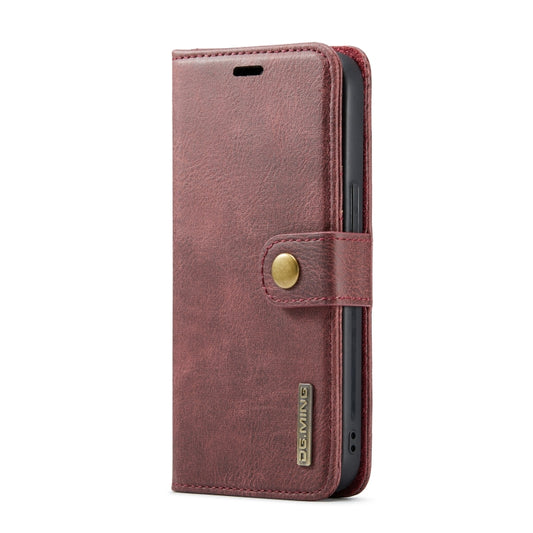 For iPhone 14 Pro DG.MING Crazy Horse Texture Detachable Magnetic Leather Case(Red) by DG.MING