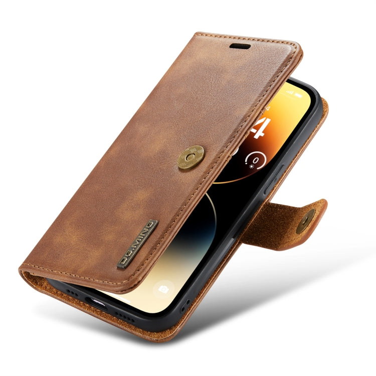 For iPhone 14 Pro DG.MING Crazy Horse Texture Detachable Magnetic Leather Case(Brown) by DG.MING