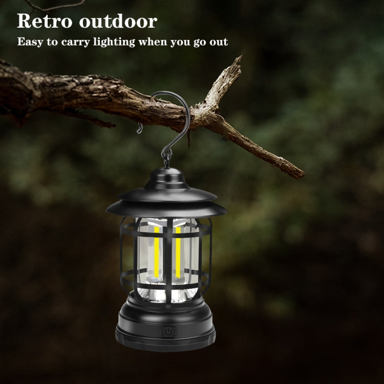 Portable Retro Hanging Lamp Lantern Camping Tent Light, Type:USB Charging(Green) by buy2fix