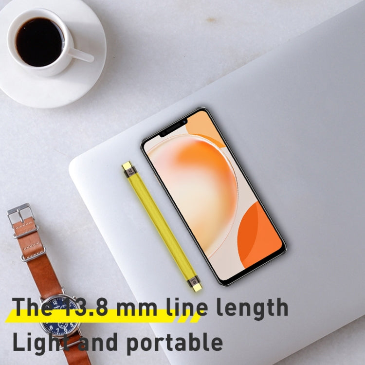 100W 10Gbps USB-C/Type-C to USB-C/Type-C FPC Flexible Data Cable, Length: 13.8cm(Yellow) by buy2fix