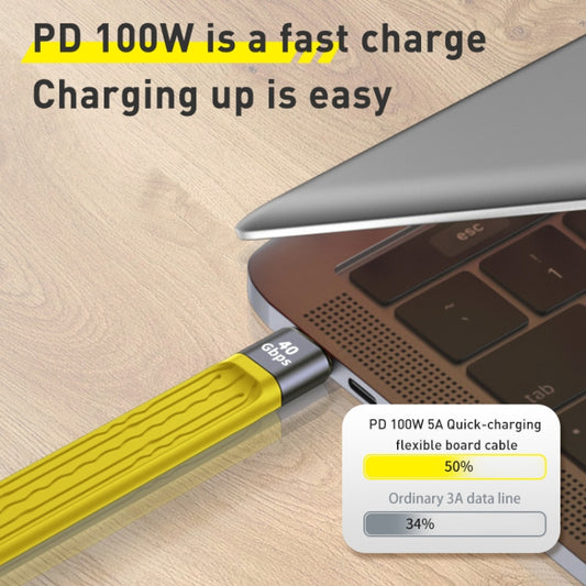 100W 40Gbps USB-C/Type-C Female to USB-C/Type-C Male FPC Flexible Data Cable, Length: 13.8cm(Yellow) by buy2fix