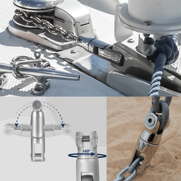 Three Stage 6-8mm 316 Stainless Steel Marine Anchor Rotary Joint by buy2fix