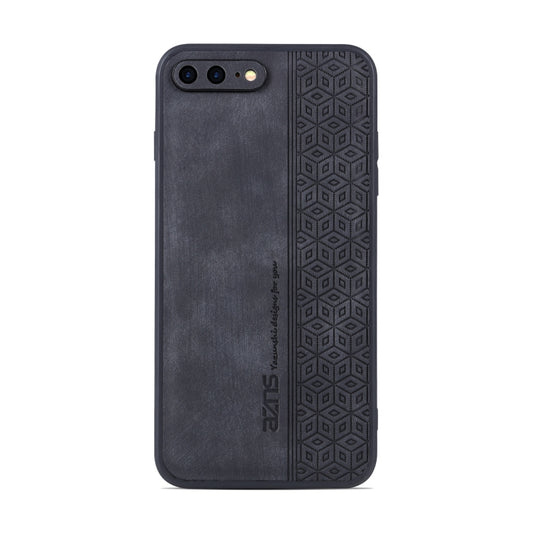 For iPhone 8 Plus / 7 Plus AZNS 3D Embossed Skin Feel Phone Case(Black) - More iPhone Cases by AZNS | Online Shopping UK | buy2fix