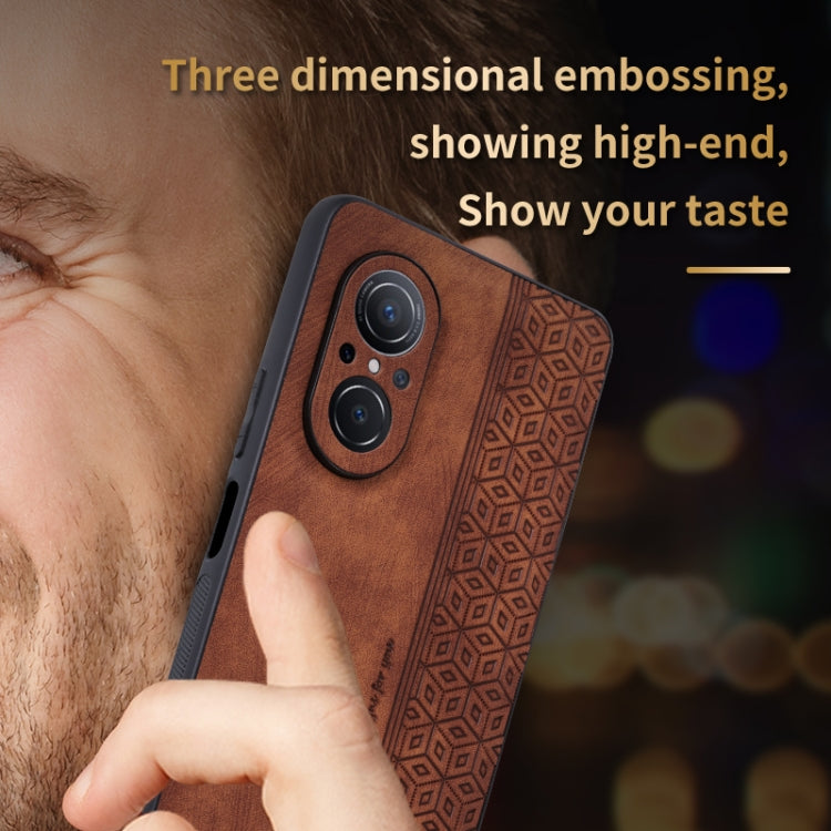 For Huawei nova 9 SE / Honor 50 SE AZNS 3D Embossed Skin Feel Phone Case(Black) by AZNS