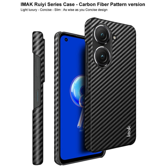 For Asus ZenFone 9 5G IMAK Ruiyi Series Carbon Fiber PU + PC Phone Case by imak