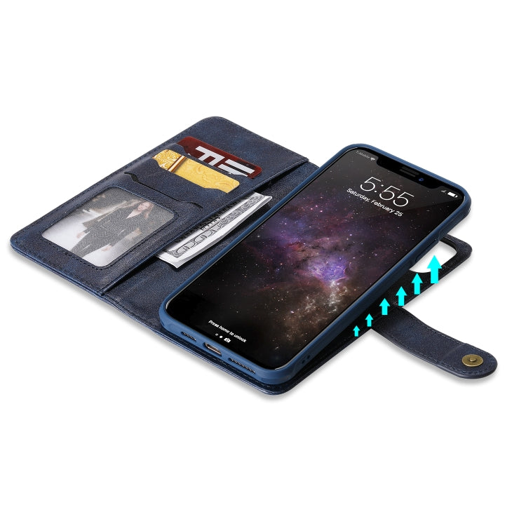 For iPhone 11 Pro Max Multifunctional Detachable Magnetic Horizontal Flip Leather Case with Card Slots & Holder & Wallet & Photo Frame(Blue) - iPhone 11 Pro Max Cases by buy2fix | Online Shopping UK | buy2fix