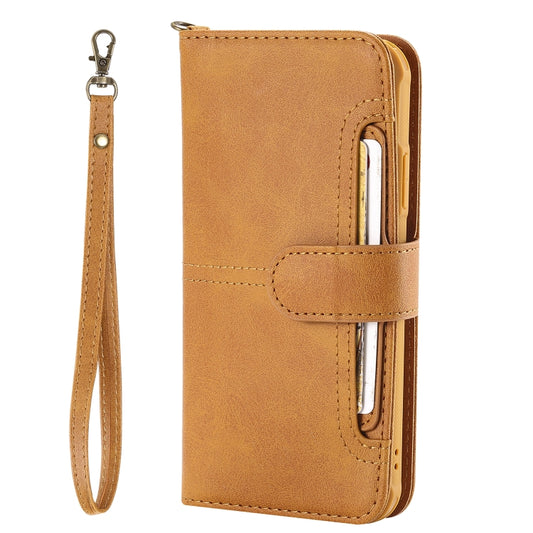 For iPhone XR Multifunctional Detachable Magnetic Horizontal Flip Leather Case with Card Slots & Holder & Wallet & Photo Frame(Brown) - More iPhone Cases by buy2fix | Online Shopping UK | buy2fix