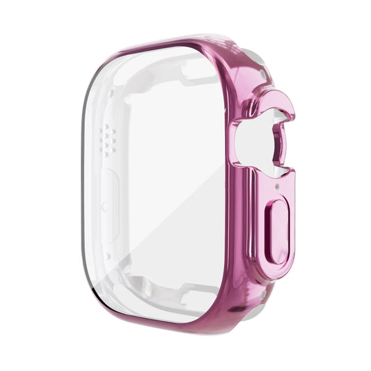 For Apple Watch 9 / 8 / 7 41mm All-inclusive Plating TPU Shockproof Case(Pink) by buy2fix