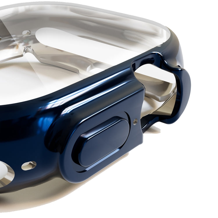 For Apple Watch 9 / 8 / 7 41mm All-inclusive Plating TPU Shockproof Case(Navy) by buy2fix
