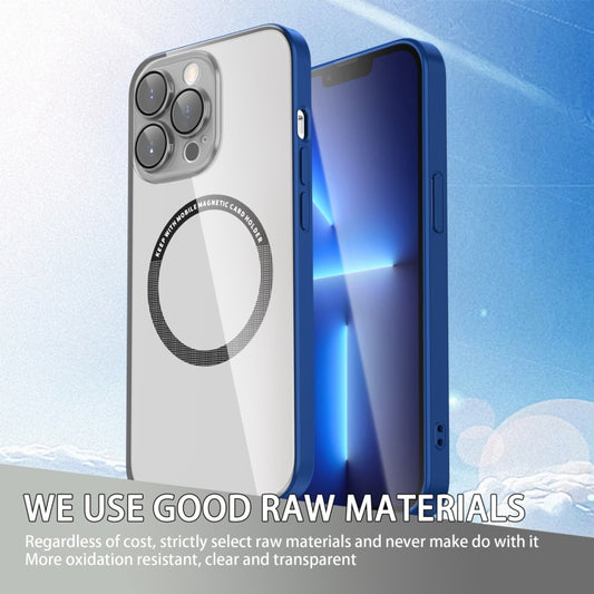 For iPhone 14 Lens Protector Magsafe Phone Case(Blue) by buy2fix