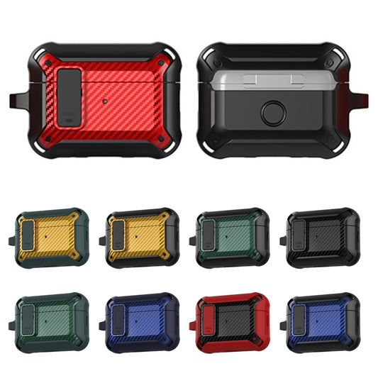 For AirPods Pro 2 Bumblebee Carbon Fiber Earphone Protective Case(Green Yellow) by buy2fix