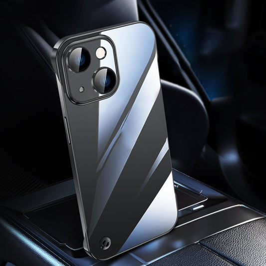For iPhone 14 Plus Electroplating Frameless Clear PC Phone Case(Black) by buy2fix