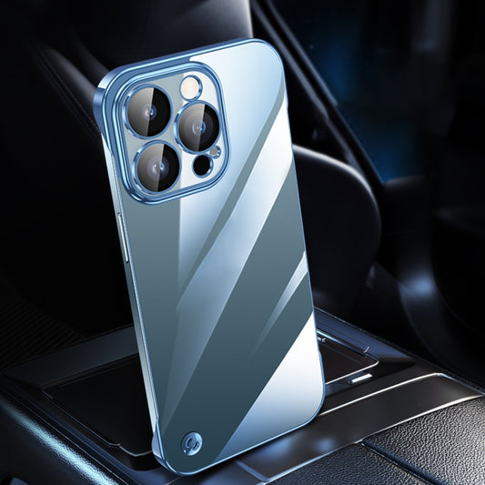 For iPhone 13 Pro Max Electroplating Frameless Clear PC Phone Case(Sierra Blue) by buy2fix