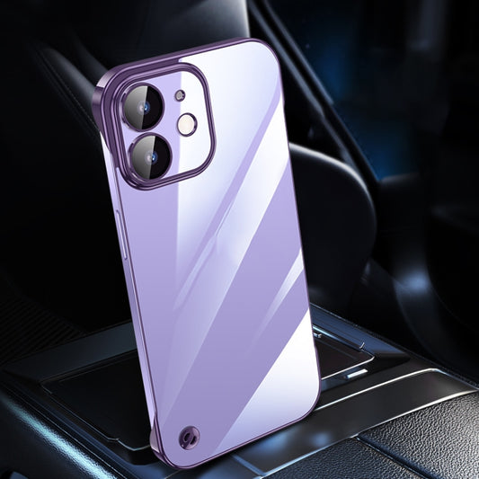 For iPhone 12 Electroplating Frameless Clear PC Phone Case(Purple) by buy2fix