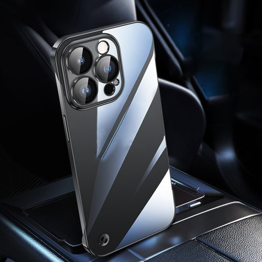 For iPhone 12 Pro Electroplating Frameless Clear PC Phone Case(Black) by buy2fix