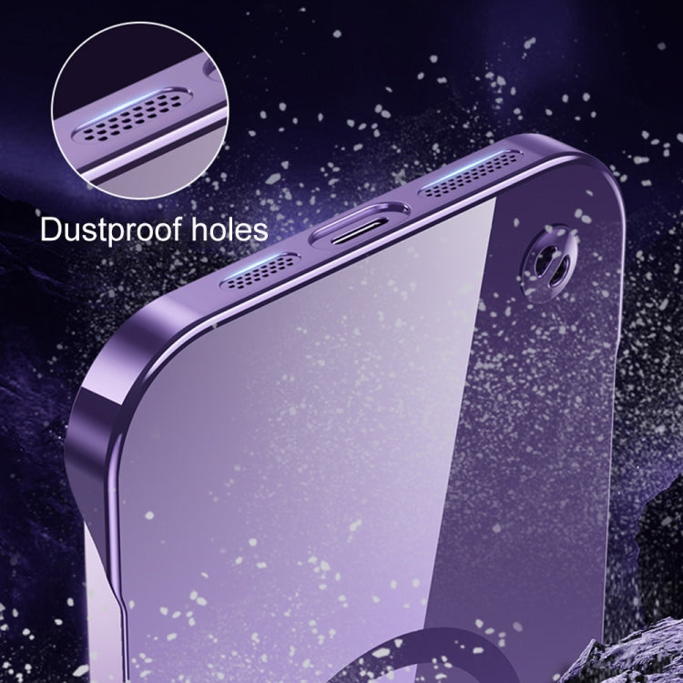 For iPhone 14 Pro Electroplating Frameless Magsafe Magnetic PC Phone Case(Sierra Blue) by buy2fix