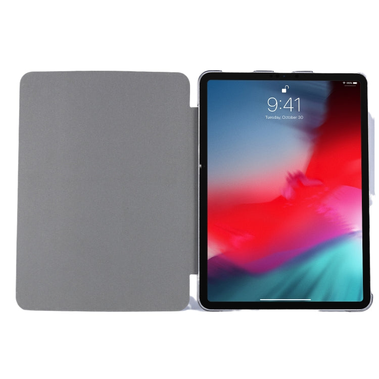 For iPad Air 13 2024 / 2025 / Pro 12.9 2020 TPU Silk Texture Three-fold Horizontal Flip Leather Tablet Case with Holder(Silver) by buy2fix