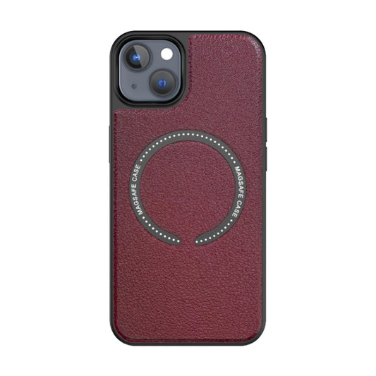For iPhone 14 Pro Leather MagSafe Magnetic Phone Case(Blue Grey White) by buy2fix
