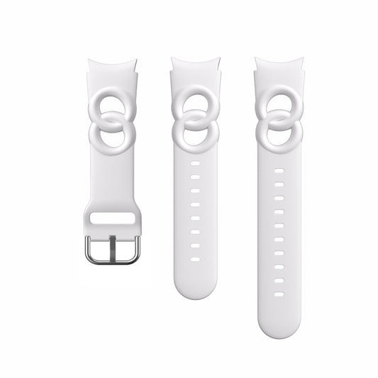 For Samsung Galaxy Watch 5 40mm / 44mm Hollowed Double Loop Silicone Watch Band(White) by buy2fix