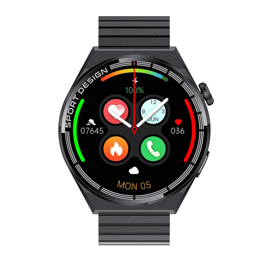 MD3MAX 1.39 inch Round Screen Steel Strap Smart Watch Supports Heart Rate Monitoring/Blood Oxygen Monitoring(Black) by buy2fix