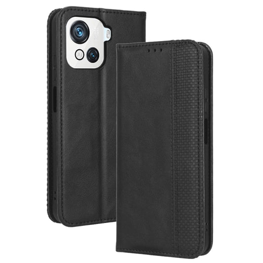 For Blackview OSCAL C80 Magnetic Buckle Retro Texture Leather Phone Case(Black) by buy2fix