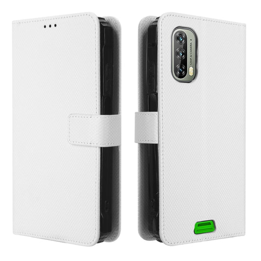 For Blackview BV7100 Diamond Texture Leather Phone Case(White) by buy2fix