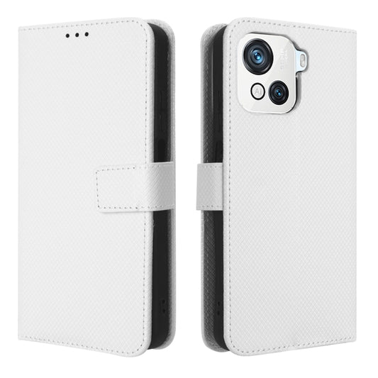 For Blackview OSCAL C80 Diamond Texture Leather Phone Case(White) by buy2fix
