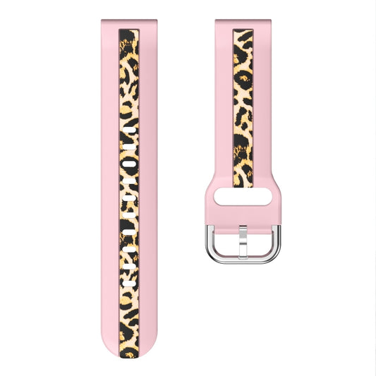 For Samsung Galaxy Watch 5 40mm / 44mm Vertical Grain Printing Silicone Watch Band(Pink Leopard Print) by buy2fix