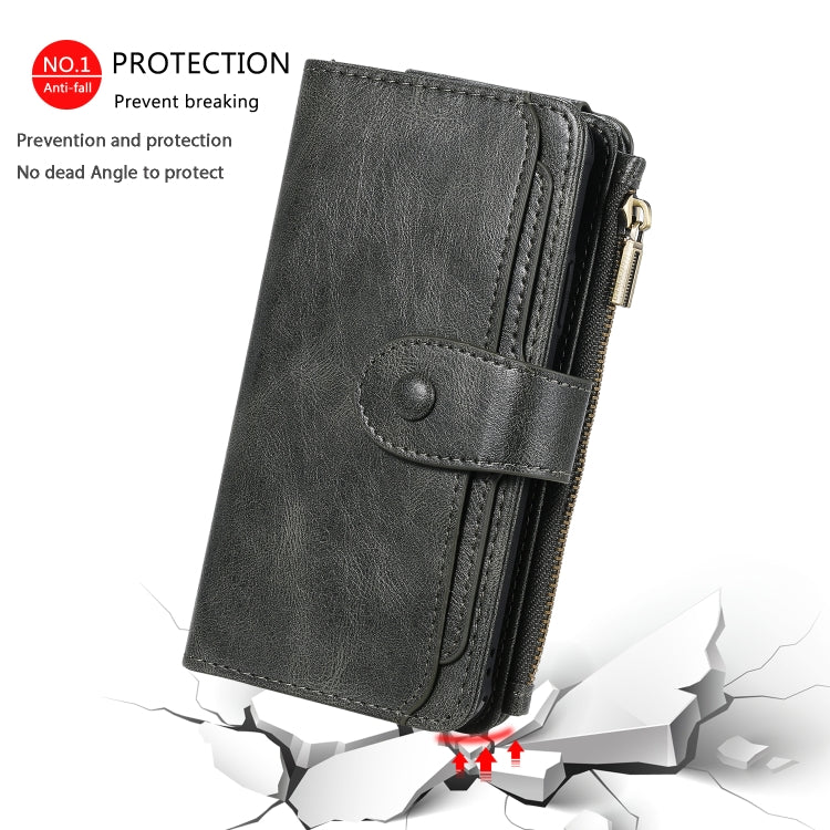 For iPhone X / XS Multifunctional Retro Detachable Magnetic Horizontal Flip Leather Case with Card Slots & Holder & Wallet & Photo Frame(Dark Green) - More iPhone Cases by buy2fix | Online Shopping UK | buy2fix