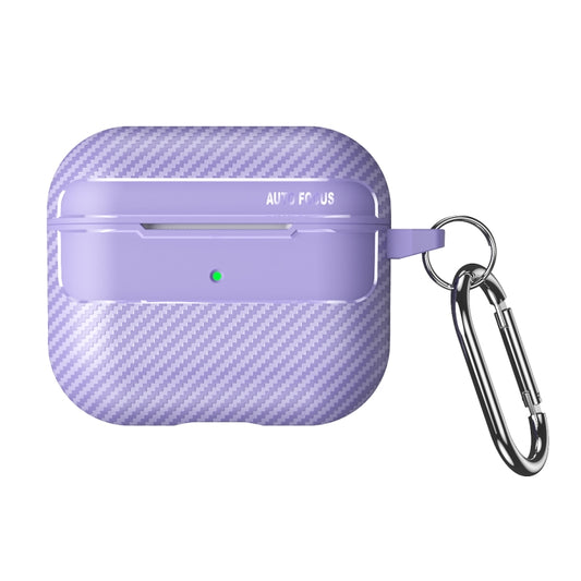 For AirPods 3 Carbon Fiber Texture Anti-fall Earphone Protective Case(Purple) by buy2fix