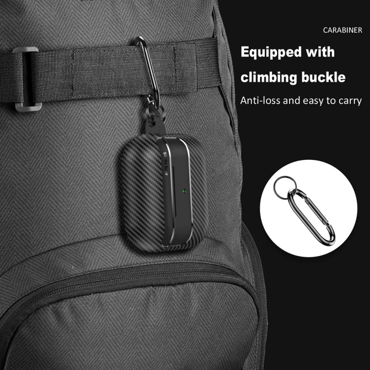 For AirPods 3 Carbon Fiber Texture Anti-fall Earphone Protective Case(Blue) by buy2fix